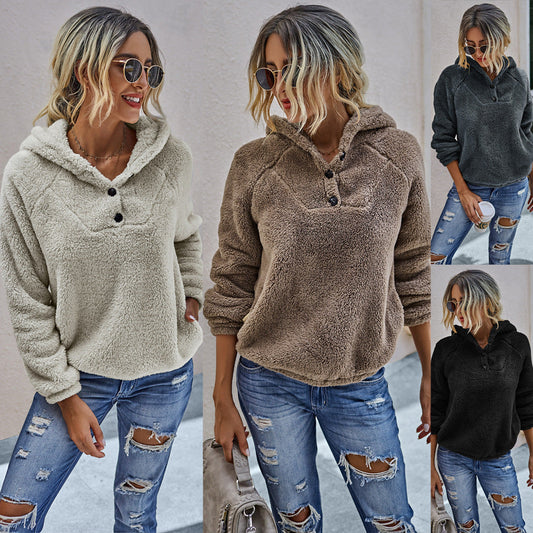Pull en peluche de couleur pure