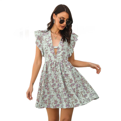 Robe Élégante Imprimée - Manches Longues